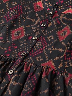 women black rayon blend ethnic motifs printed a-line kurta 2