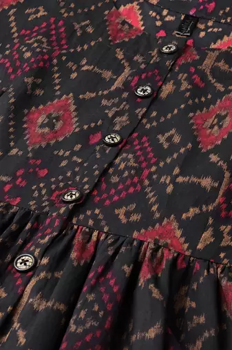 women black rayon blend ethnic motifs printed a-line kurta