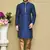 Royal blue woven art silk kurta pajama