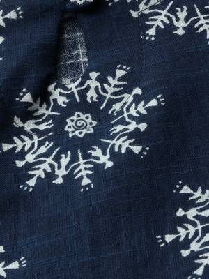 Navy Blue Cotton Printed Kurta 2