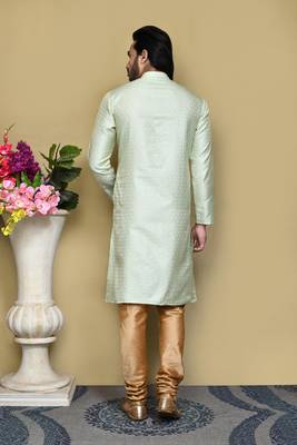 Pista woven art silk kurta pajama 3