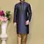 Royal blue woven art silk kurta pajama