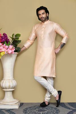 Biscute woven art silk kurta pajama 4