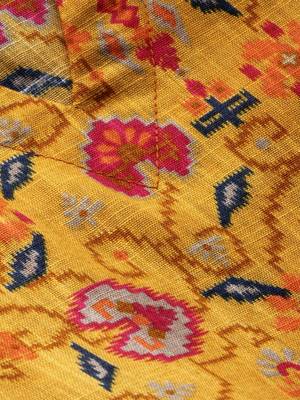 women mustard cotton geometric printed straight kurta 2