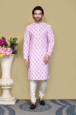 Onion printed cotton kurta pajama 1