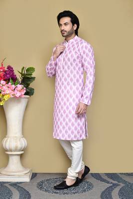 Onion printed cotton kurta pajama 2