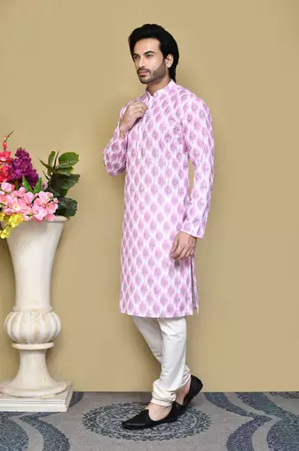 Onion printed cotton kurta pajama
