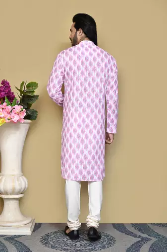 Onion printed cotton kurta pajama