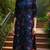 women navy blue rayon blend floral printed straight kurta
