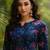 women navy blue rayon blend floral printed straight kurta
