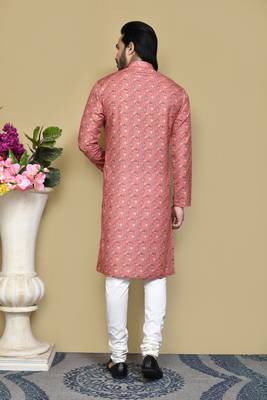 Multicolour printed rayon & cotton kurta pajama 3