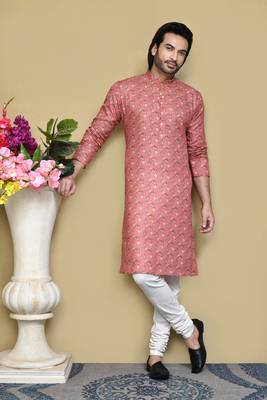 Multicolour printed rayon & cotton kurta pajama 4