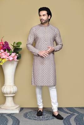 Multicolour printed cotton kurta pajama 1
