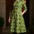 women green cotton floral printed a-line kurta