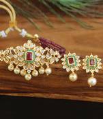 Designer gold plated beads necklace set