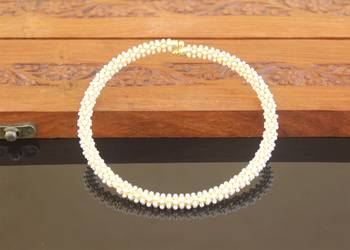 Designer gold plated pearl necklace 1
