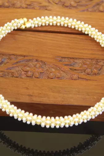 Designer gold plated pearl necklace