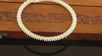 Designer gold plated pearl necklace 3