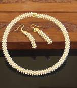 Designer gold plated pearl necklace set