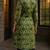 women green cotton floral printed a-line kurta