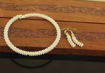 Designer gold plated pearl necklace set 2