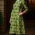 women green cotton floral printed a-line kurta