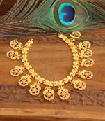 Designer matte finish cz peacock neckace