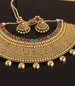 Designer gold plated bridal necklace set