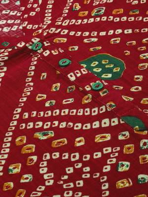 Red Rayon Bandhani Printed Kurti 2