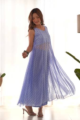 Lilac leheriya anarkali palazzo set