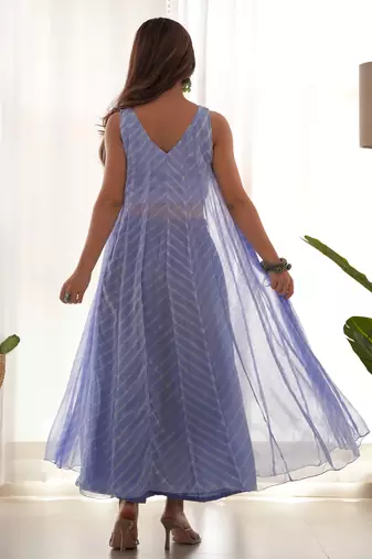 Lilac leheriya anarkali palazzo set