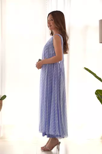 Lilac leheriya anarkali palazzo set
