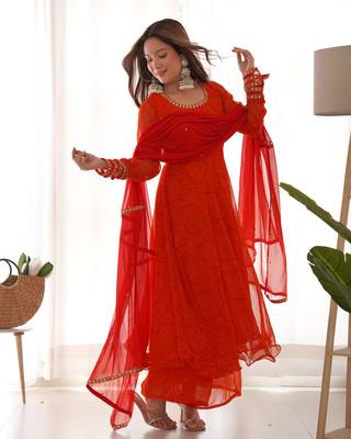 anarkali palazzo set with dupatta 1
