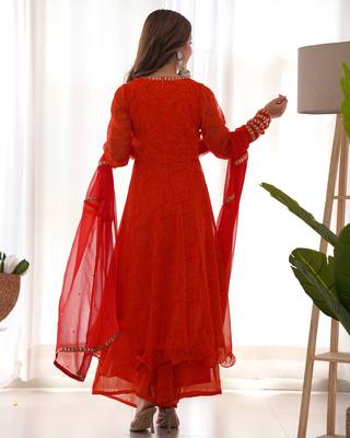 anarkali palazzo set with dupatta 2