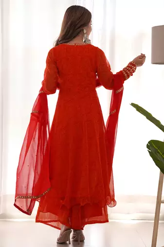 anarkali palazzo set with dupatta