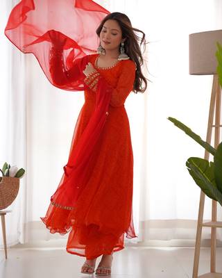 anarkali palazzo set with dupatta 3