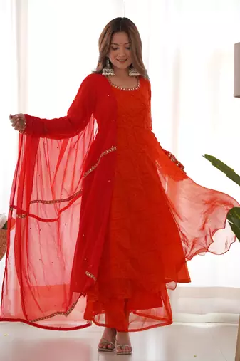anarkali palazzo set with dupatta