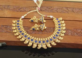 Designer gold plated mango necklace set 1
