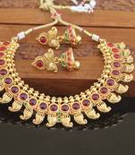 Designer gold plated mango necklace set