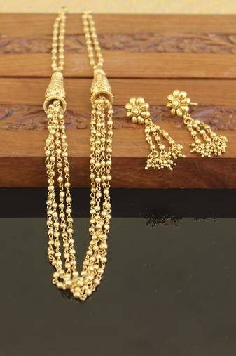 Designer gold plated antique necklace set
