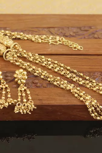 Designer gold plated antique necklace set
