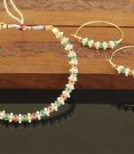 Designer gold plated pearl necklace set