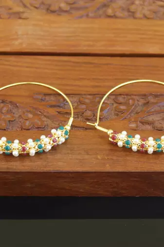 Designer gold plated pearl necklace set