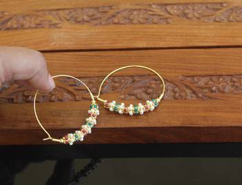 Designer gold plated pearl necklace set 4