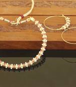 Designer gold plated pearl necklace set