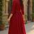 women red viscose rayon solid printed a-line kurta