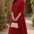 women red viscose rayon solid printed a-line kurta