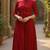 women red viscose rayon solid printed a-line kurta