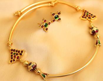 Beautiful Temple Jewel Unique Designer Necklace Set 1
