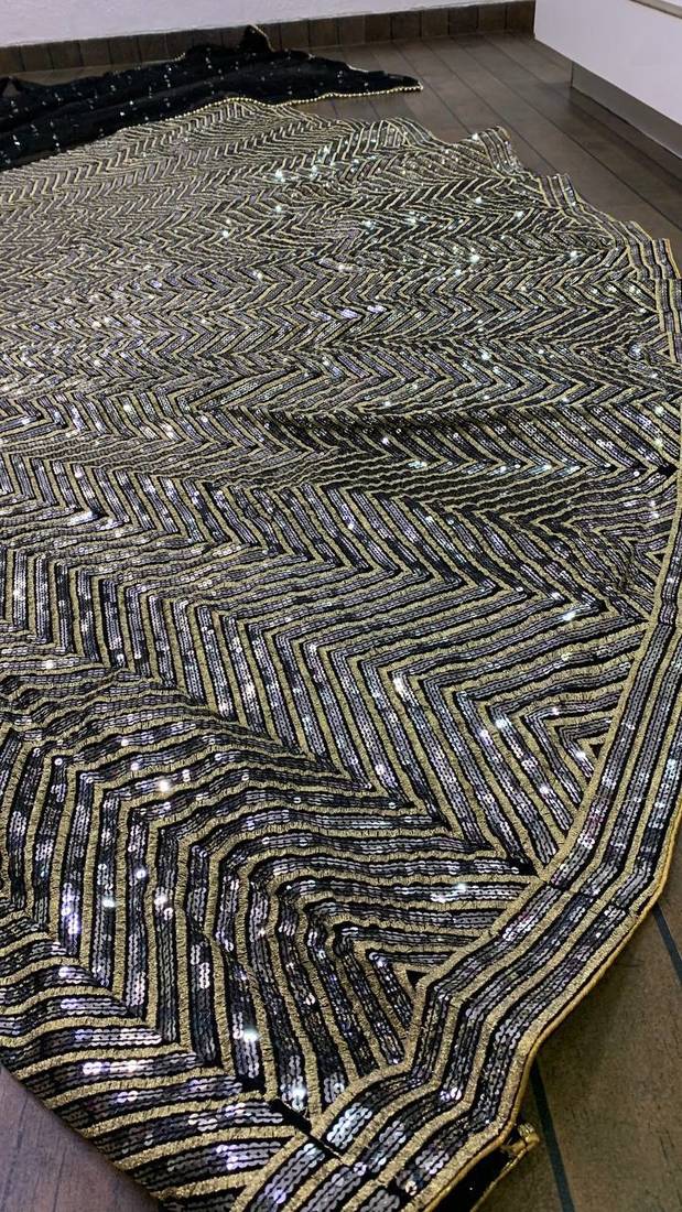 Georgette Sequins Work Embroidery Semi-Stitched Lehenga Choli with Dupatta For Women